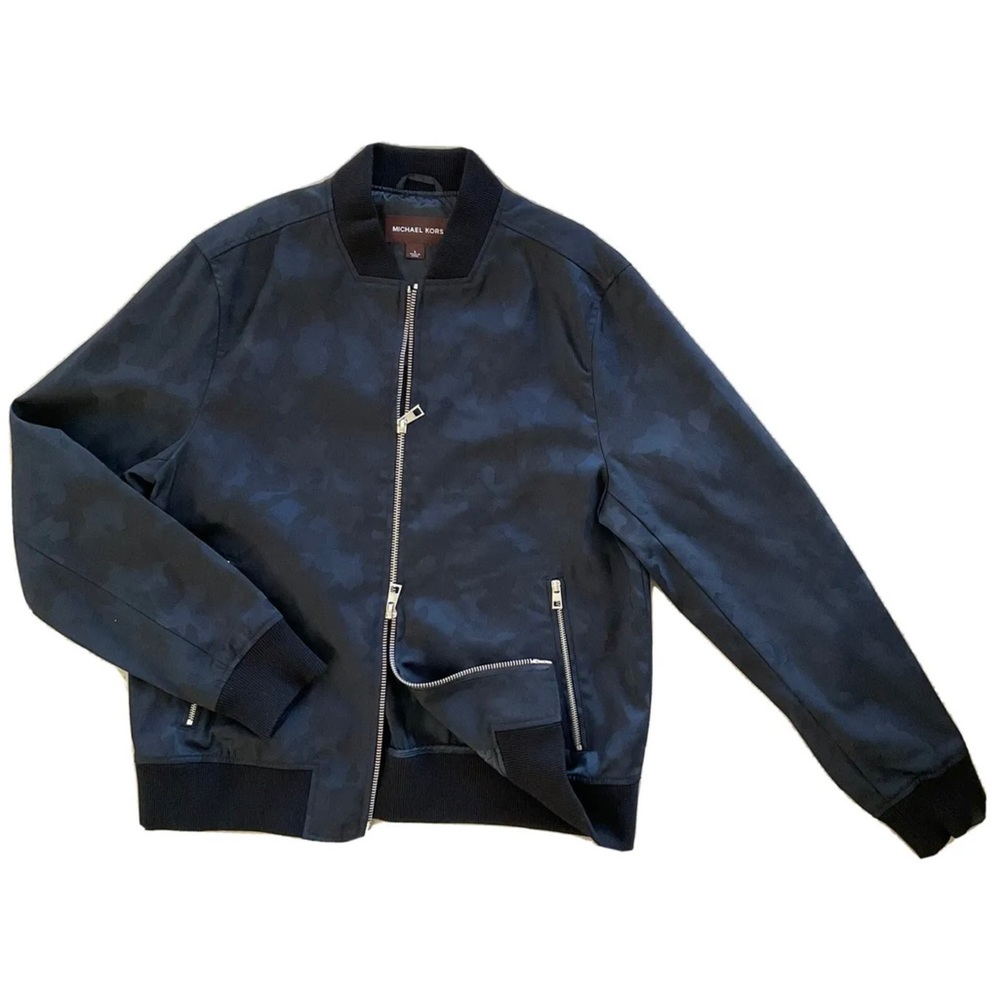 NEW men's Michael Kors black camo bomber jacket Large